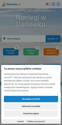 Podgląd witryny Darłówko Noclegi, medium z kraju Polska do artykułów sponsorowanych