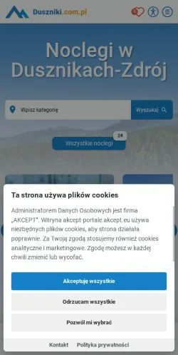 Anteprima del sito Duszniki Zdrój, media di Polonia per articoli sponsorizzati