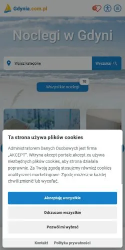 Podgląd witryny Gdynia Noclegi, medium z kraju Polska do artykułów sponsorowanych