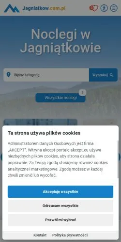 Podgląd witryny Jagniątków Noclegi, medium z kraju Polska do artykułów sponsorowanych