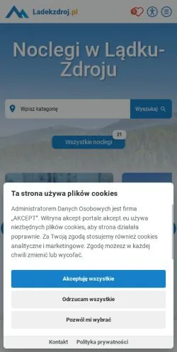 Podgląd witryny Lądek-Zdrój noclegi W GÓRACH, medium z kraju Polska do artykułów sponsorowanych