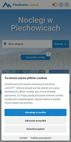 Podgląd witryny Piechowice Wczasy, medium z kraju Polska do artykułów sponsorowanych