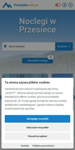 Anteprima del sito Przesieka Noclegi W Górach, media di Polonia per articoli sponsorizzati
