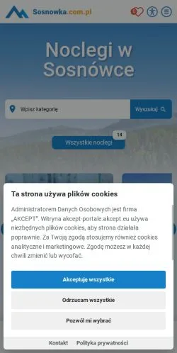 Anteprima del sito Sosnówka Noclegi, media di Polonia per articoli sponsorizzati
