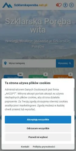 Podgląd witryny Szklarska Poręba NOCLEGI w górach, medium z kraju Polska do artykułów sponsorowanych