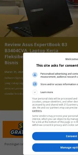 Förhandsvisning av webbplatsen TeknoReview, medium i Indonesien för sponsrade artiklar