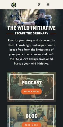 Pré-visualização do site The Wild Initiative, meio de Estados Unidos para artigos patrocinados