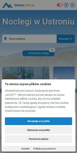 Podgląd witryny Ustroń Noclegi W Górach, medium z kraju Polska do artykułów sponsorowanych