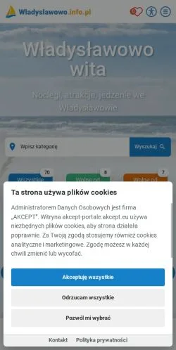 Anteprima del sito Władysławowo Noclegi, media di Polonia per articoli sponsorizzati
