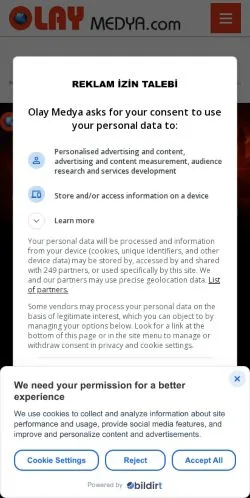 スポンサード記事向けのトルコメディア、Olay Medyaのサイトプレビュー