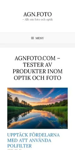 Preview of the Agnfoto website, a media outlet in Sweden for sponsored articles