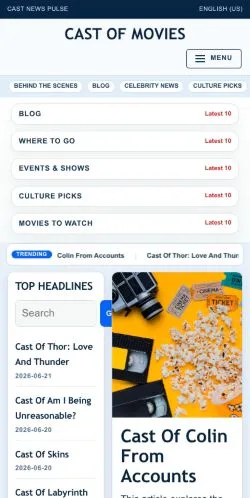 Anteprima del sito Cast of Movies -, media di Stati Uniti per articoli sponsorizzati