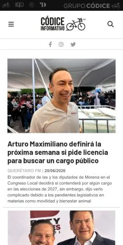 Pré-visualização do site Códice Informativo, meio de México para artigos patrocinados