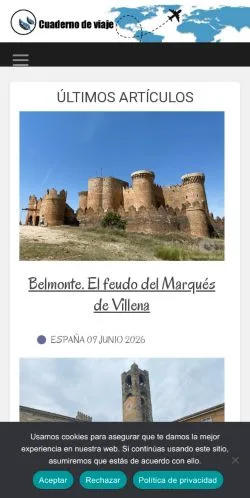 Anteprima del sito Cuaderno de Viaje, media di Spagna per articoli sponsorizzati