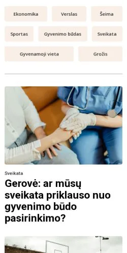Podgląd witryny gyventi.lt, medium z kraju Litwa do artykułów sponsorowanych