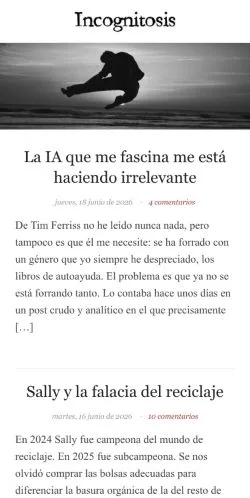 Aperçu du site Incognitosis, média de Espagne pour articles sponsorisés