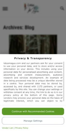 Anteprima del sito Lotus Magus, media di Stati Uniti per articoli sponsorizzati
