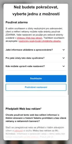 Anteprima del sito Maminka, media di Cechia per articoli sponsorizzati
