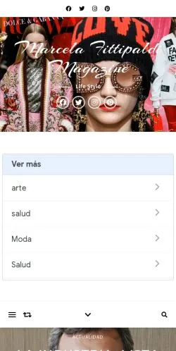 스폰서 기사용 아르헨티나 매체 Marcela Fittipaldi Magazine 사이트 미리보기