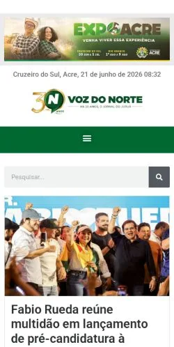 Podgląd witryny Voz Do Norte, medium z kraju Brazylia do artykułów sponsorowanych