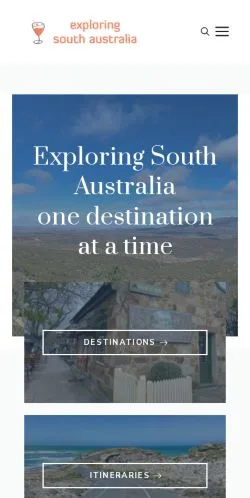 スポンサード記事向けのオーストラリアメディア、Exploring South Australiaのサイトプレビュー
