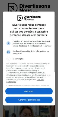 Anteprima del sito Divertissons Nous, media di Francia per articoli sponsorizzati