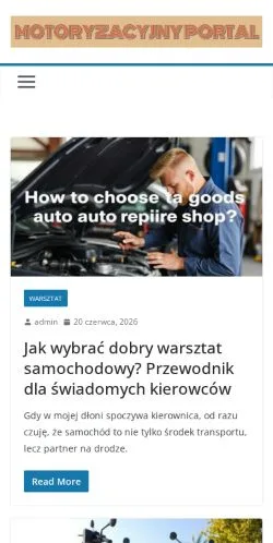 Podgląd witryny Motoryzacyjny Portal, medium z kraju Polska do artykułów sponsorowanych