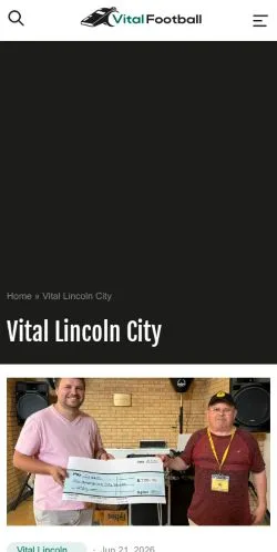 Vorschau der Website Vital Football Lincoln, Medium aus Vereinigtes Königreich für gesponserte Artikel
