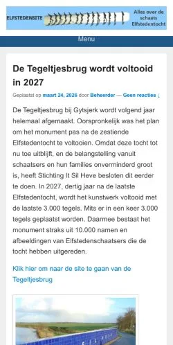 Podgląd witryny Elfstedensite, medium z kraju Holandia do artykułów sponsorowanych