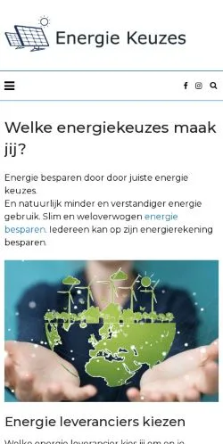 Anteprima del sito Energiekeuzes, media di Paesi Bassi per articoli sponsorizzati