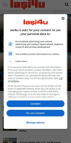 Anteprima del sito Iasi 4u, media di Romania per articoli sponsorizzati