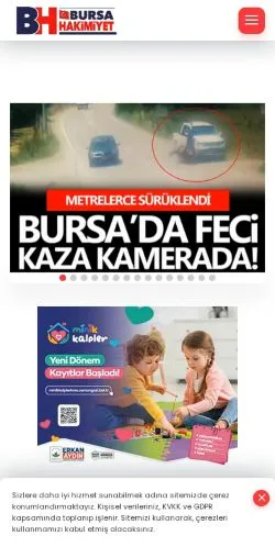 Anteprima del sito Bursa Hakimiyet, media di Turchia per articoli sponsorizzati