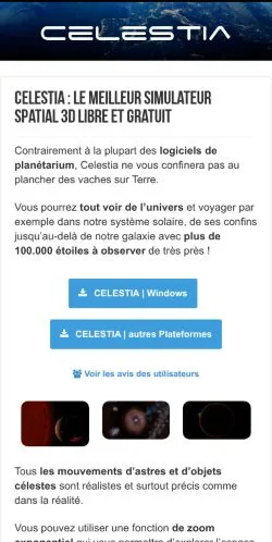 スポンサード記事向けのフランスメディア、Celestiaのサイトプレビュー