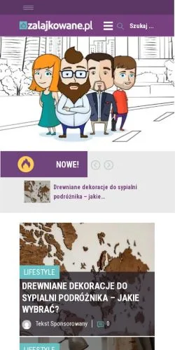 Anteprima del sito Zalajkowane, media di Polonia per articoli sponsorizzati