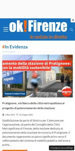 Vorschau der Website OK!Firenze, Medium aus Italien für gesponserte Artikel