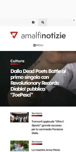 스폰서 기사용 이탈리아 매체 Amalfi Notizie 사이트 미리보기