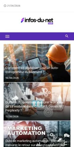 Anteprima del sito Infos du Net, media di Francia per articoli sponsorizzati