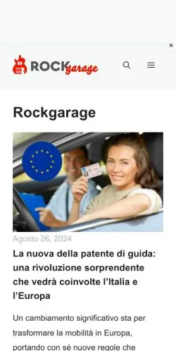 Anteprima del sito RockGarage, media di Italia per articoli sponsorizzati