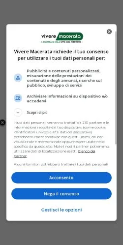 Anteprima del sito Vivere Macerata, media di Italia per articoli sponsorizzati