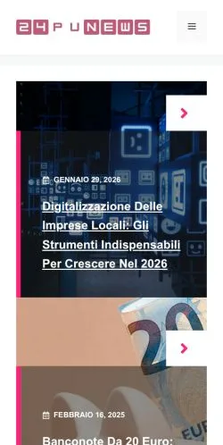 Vista previa del sitio Pu24 News, medio de Italia para artículos patrocinados