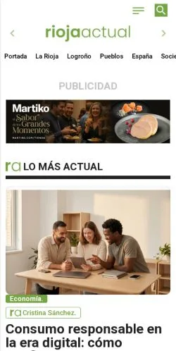 Podgląd witryny Rioja Actual, medium z kraju Hiszpania do artykułów sponsorowanych