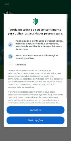 Anteprima del sito Verdazzo, media di Brasile per articoli sponsorizzati