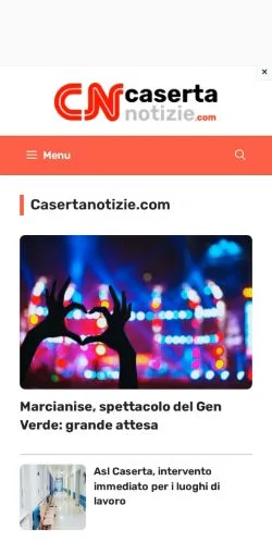 Podgląd witryny Caserta Notizie, medium z kraju Włochy do artykułów sponsorowanych