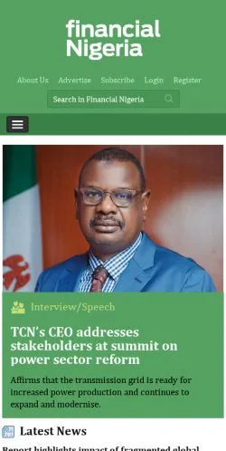 Anteprima del sito Financial Nigeria, media di Stati Uniti per articoli sponsorizzati
