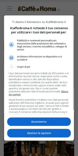Podgląd witryny Il Caffè di Roma, medium z kraju Włochy do artykułów sponsorowanych