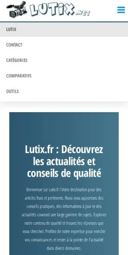 Podgląd witryny Lutix, medium z kraju Francja do artykułów sponsorowanych