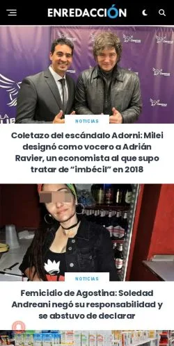 Podgląd witryny ENREDACCIÓN, medium z kraju Argentyna do artykułów sponsorowanych