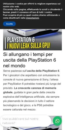 Forhåndsvisning av nettstedet Io Videogioco, medium fra Italia for sponsede artikler