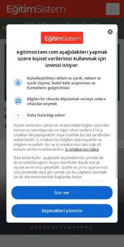 스폰서 기사용 튀르키예 매체 Eğitim Sistem 사이트 미리보기