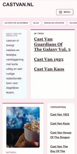 Forhåndsvisning af castvan.nl -, medie fra Nederlandene til sponsorerede artikler